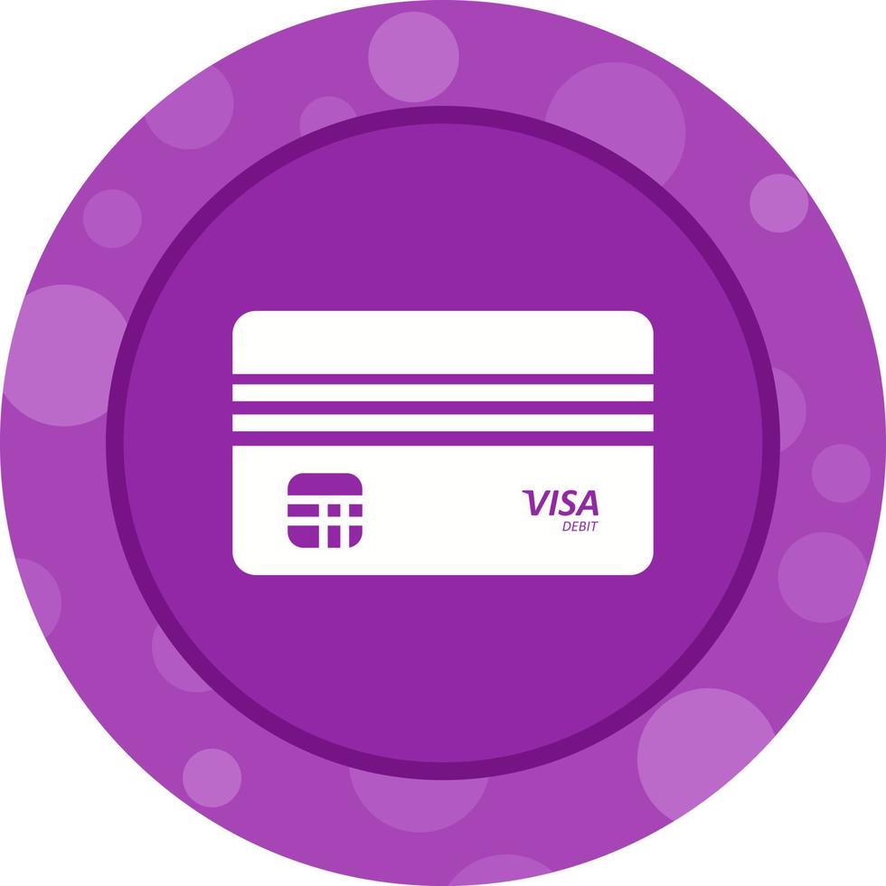 hermoso icono de glifo de vector de visa de débito