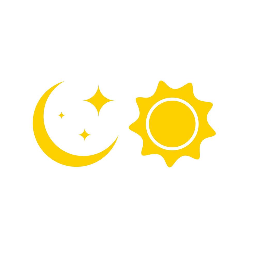 Sun and moon flat icon. Sign sun and moon. Vector logo for web design, mobile and infographics. Vector illustration eps10. Isolated on white background