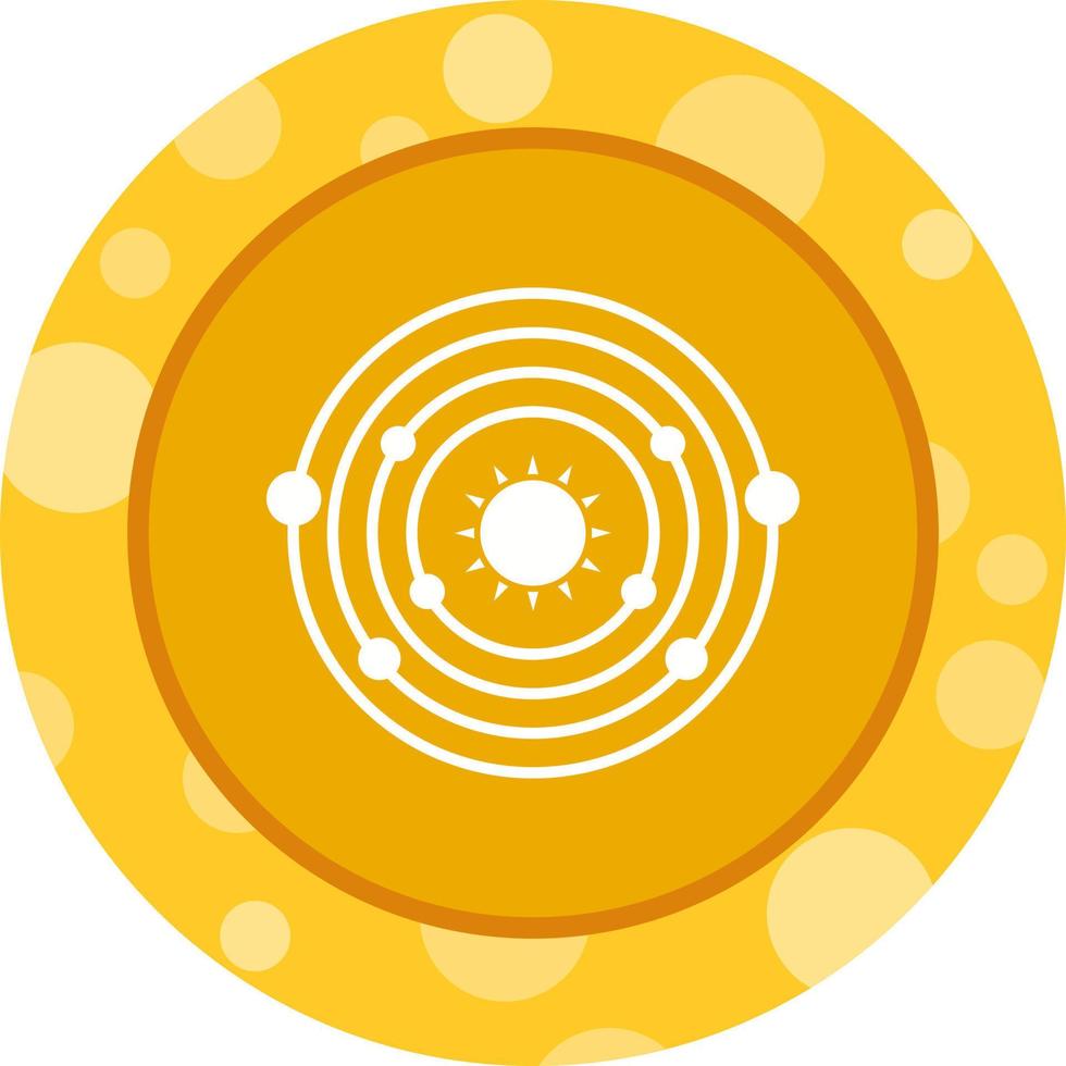 Unique Planet orbiting Sun Vector Glyph Icon