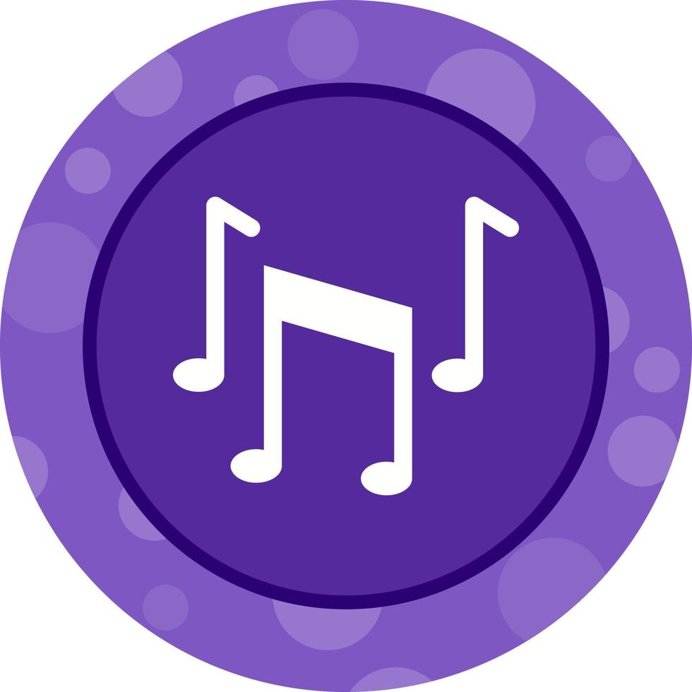 icono de glifo de vector de notas musicales únicas