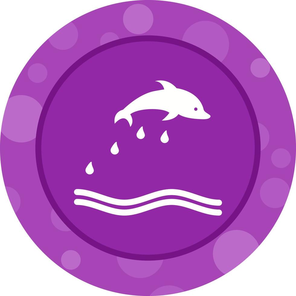 icono de glifo de vector de delfín único