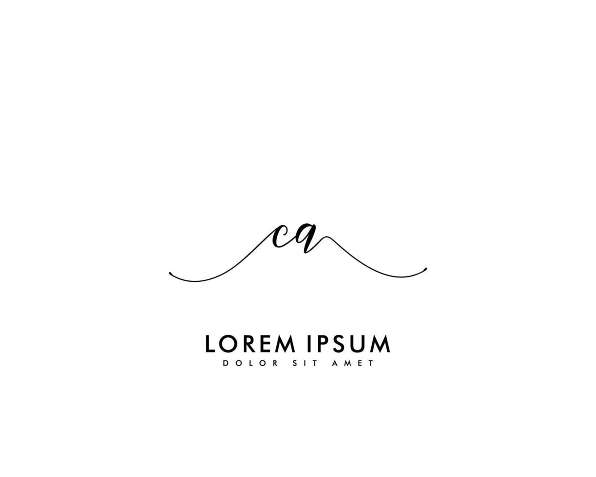 Initial CA Feminine logo beauty monogram and elegant logo design, handwriting logo of initial signature, wedding, fashion, floral and botanical with creative template vector