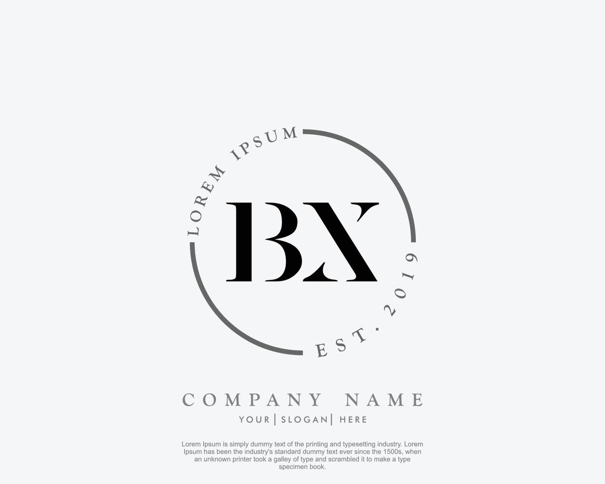 monograma de belleza de logotipo femenino bx inicial y diseño de logotipo elegante, logotipo de escritura a mano de firma inicial, boda, moda, floral y botánica con plantilla creativa vector