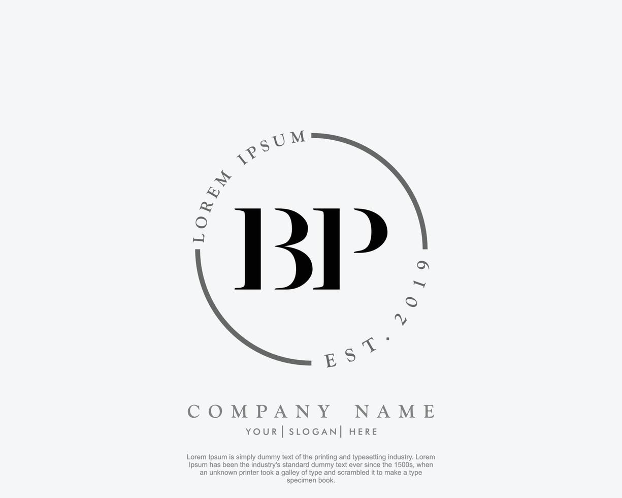 Initial BP Feminine logo beauty monogram and elegant logo design, handwriting logo of initial signature, wedding, fashion, floral and botanical with creative template vector