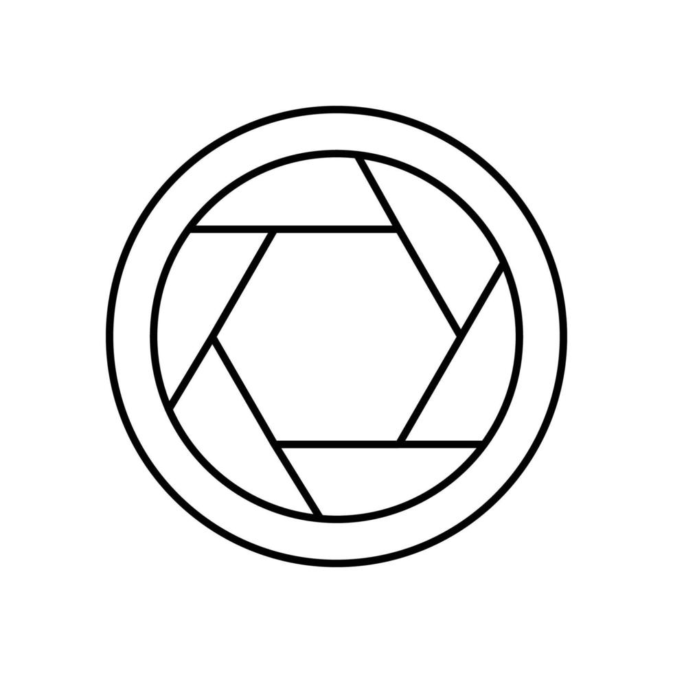 lens icon. outline icon vector