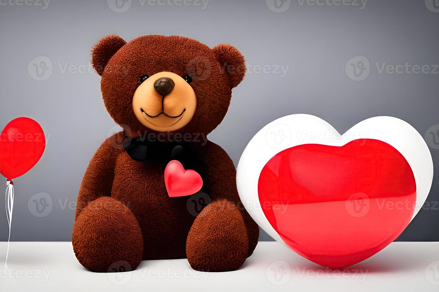 Decorative Joy with a Teddy Bear and Red Balloon photo