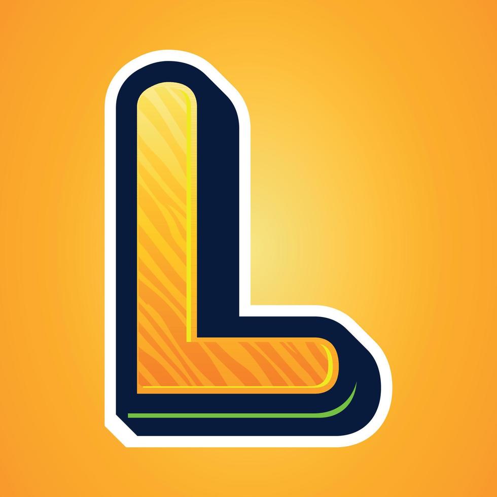 3d illustration of letter l vector