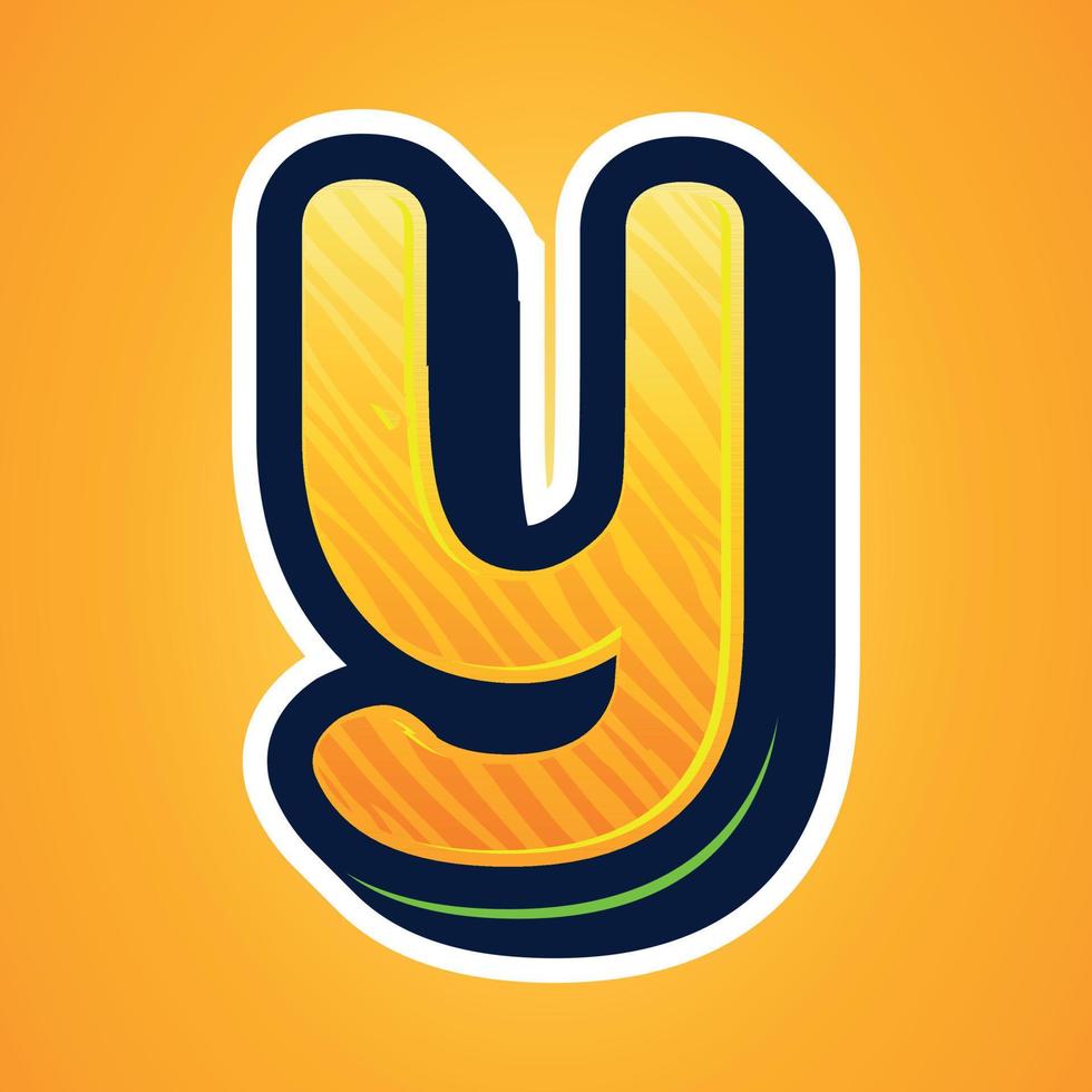 3d illustration of small letter y vector