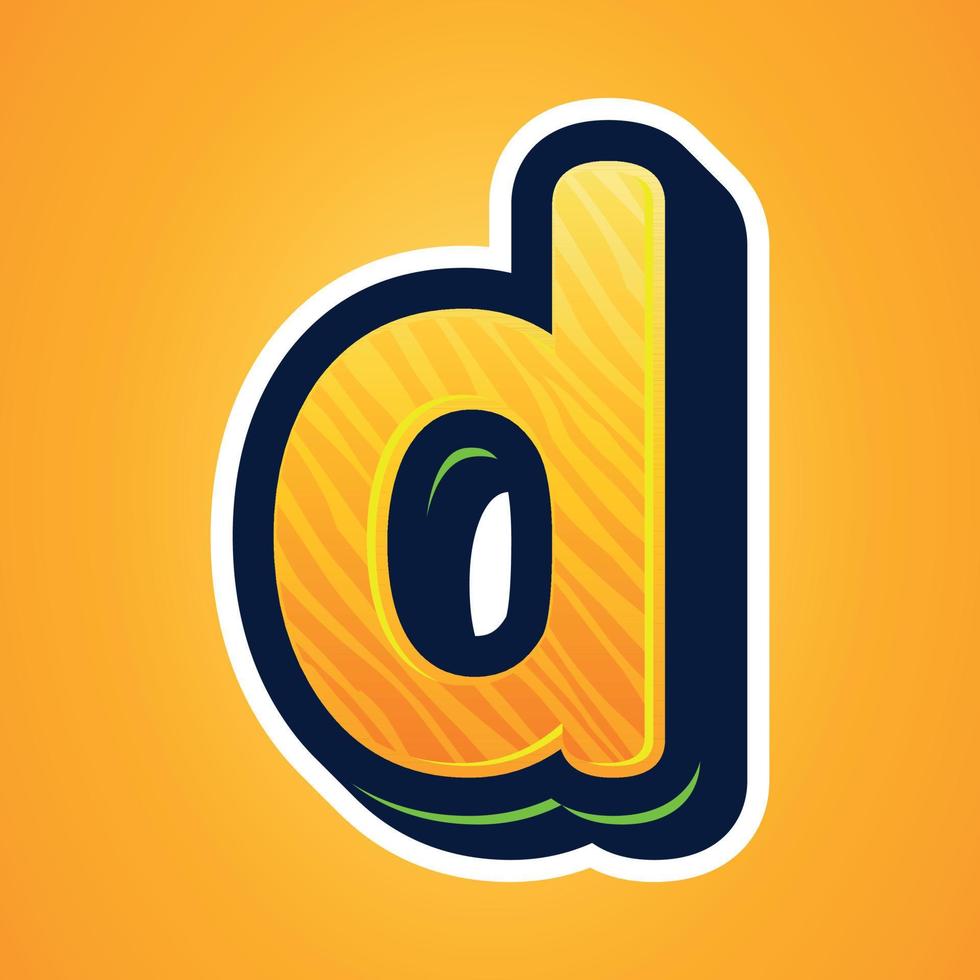 3d illustration of small letter d vector