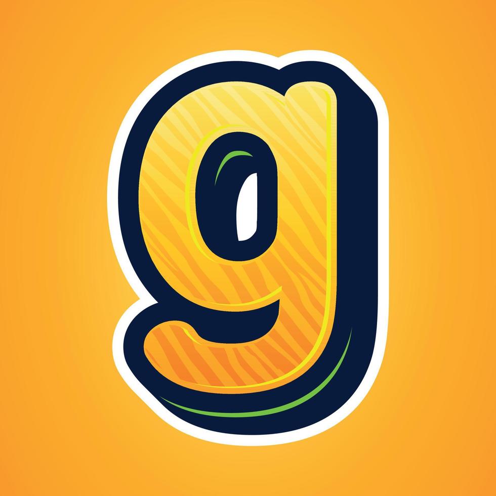 3d illustration of small letter g vector