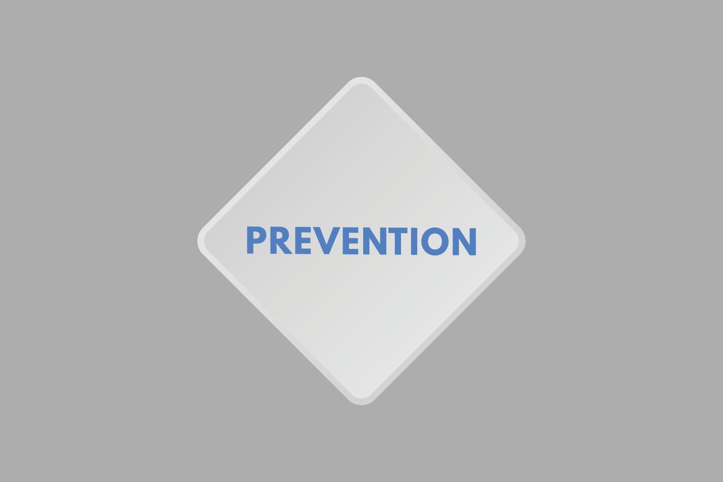 prevention text Button. prevention Sign Icon Label Sticker Web Buttons vector