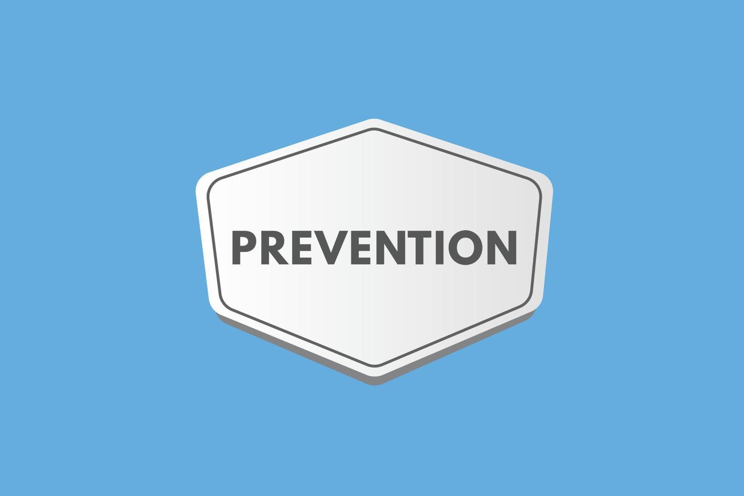 botón de texto de prevención. prevención signo icono etiqueta adhesivo web botones vector