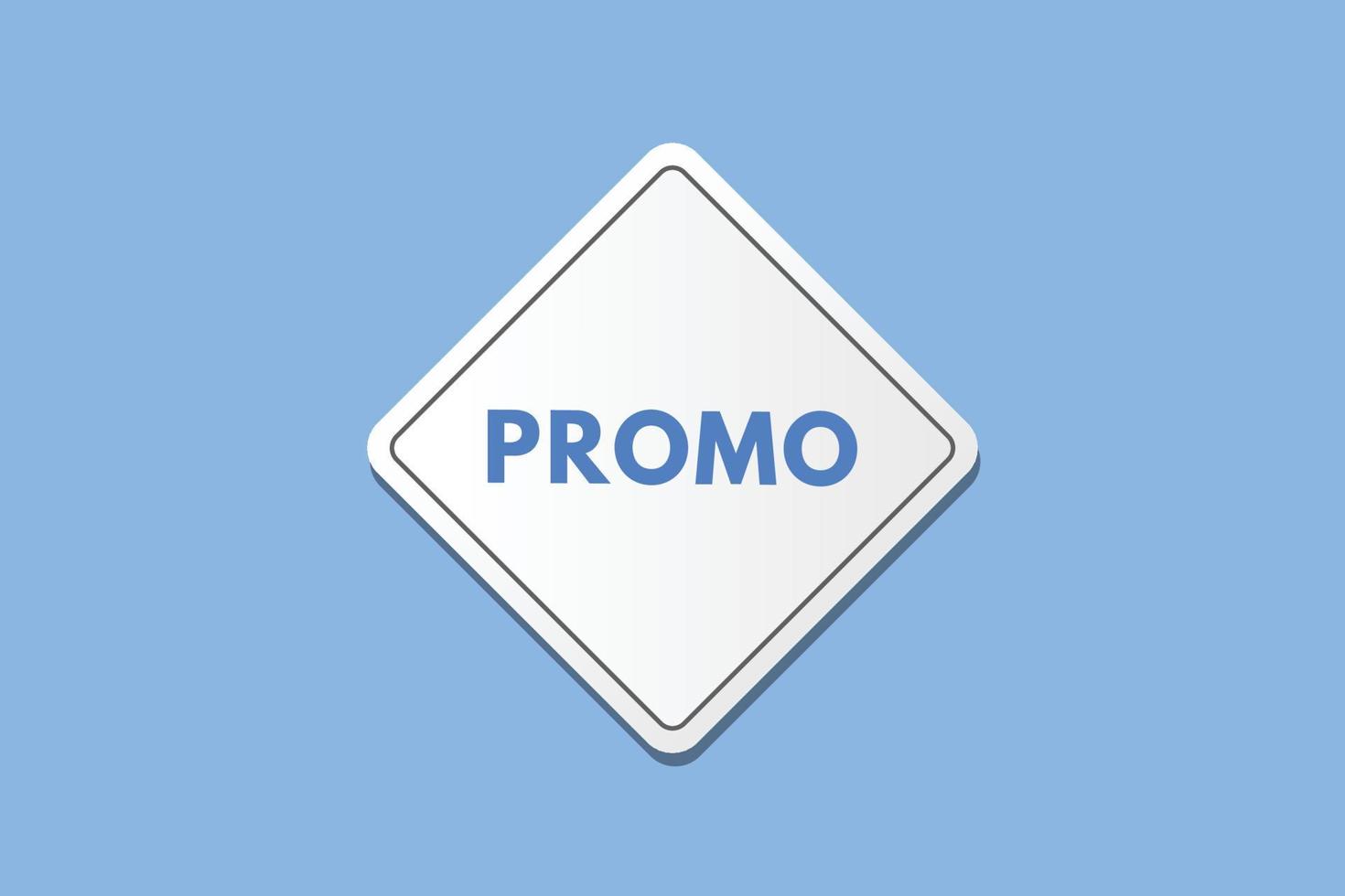 promo text Button. promo Sign Icon Label Sticker Web Buttons vector
