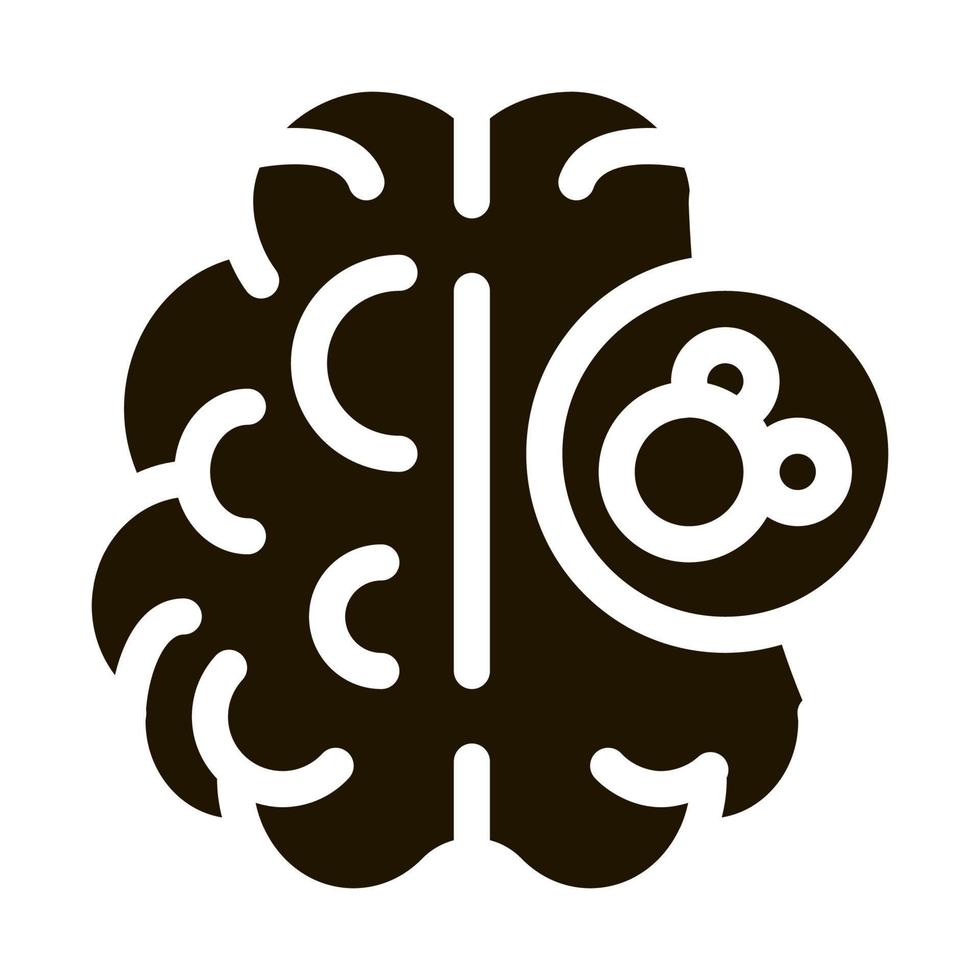 cerebro humano icono vector glifo ilustración