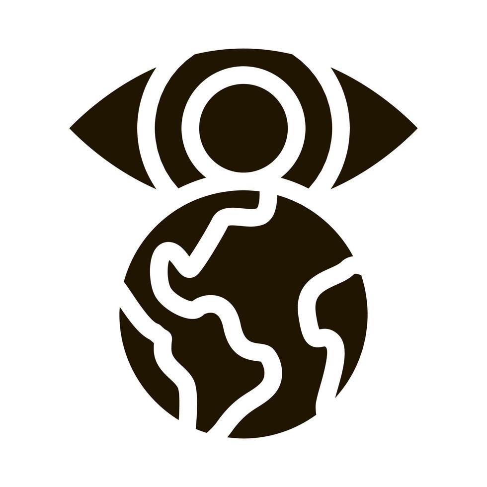 see world with your own eyes icon Vector Glyph Illustration