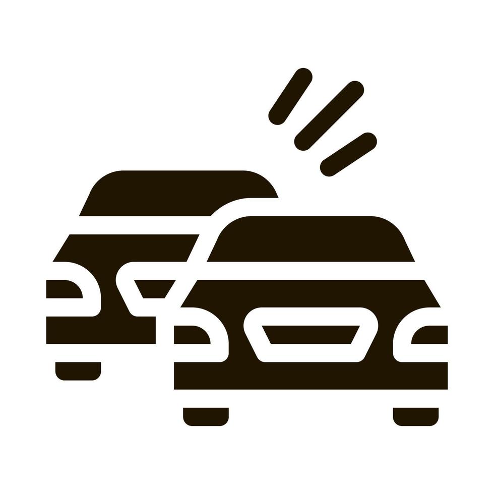 ilustración de glifo de vector de icono de coche anterior de adelantamiento