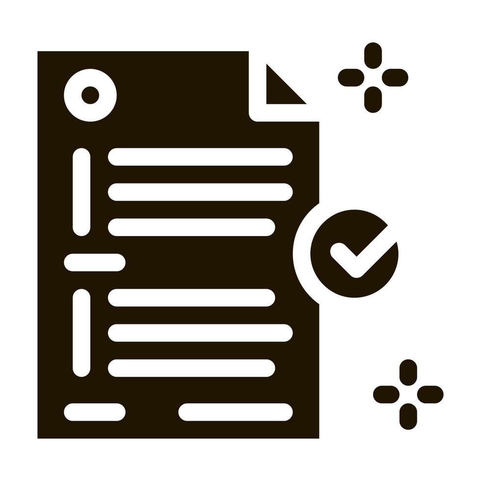 document confirmation icon Vector Glyph Illustration