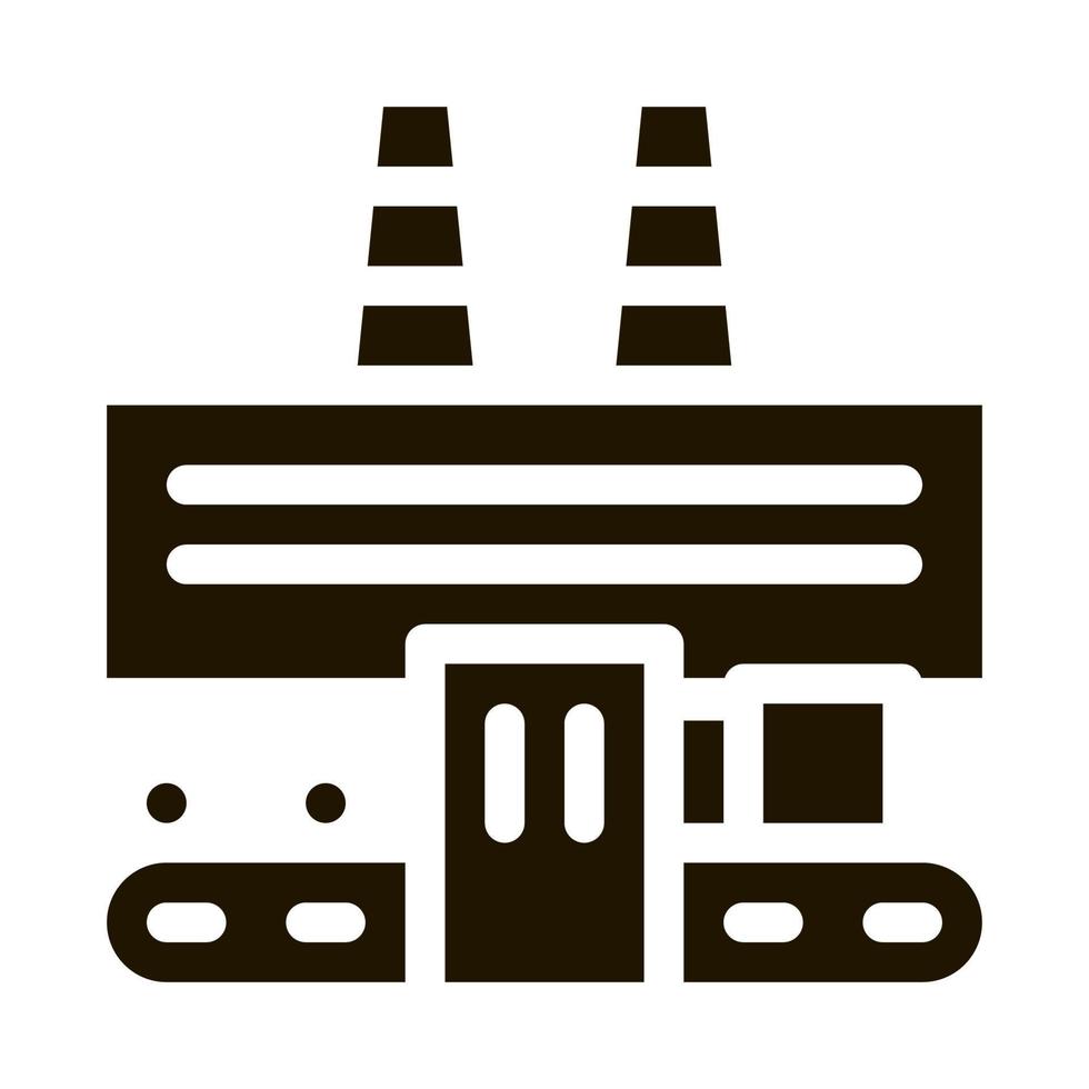 ilustración de glifo de vector de icono de planta de energía térmica