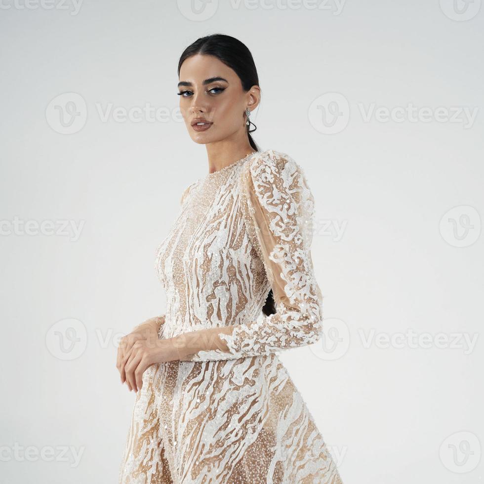 Elegant bride in a wedding dress photo
