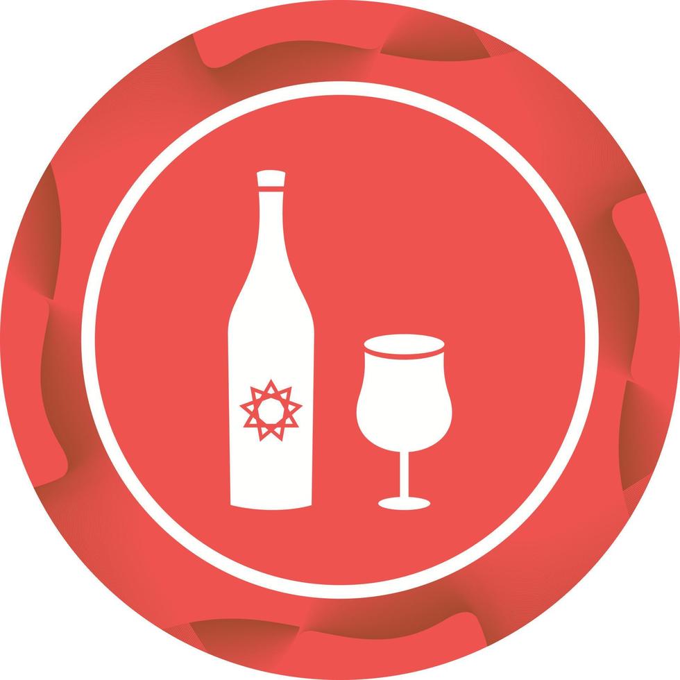 copa única y icono de glifo de vector de vino