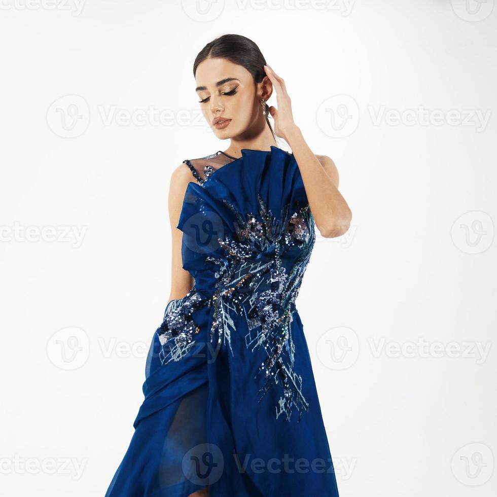 a model in an elegant evening dress dress photo