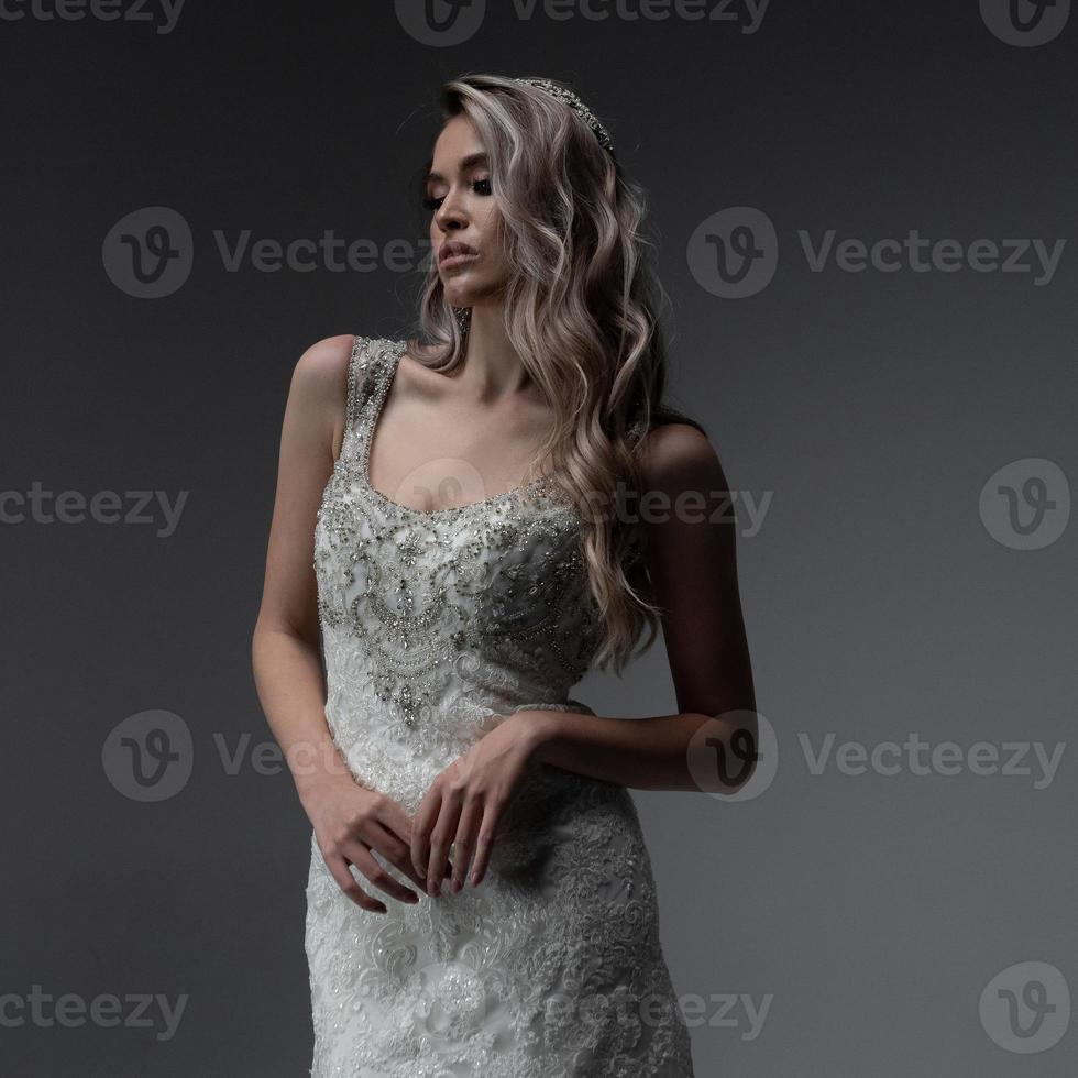 Elegant bride in a wedding dress photo