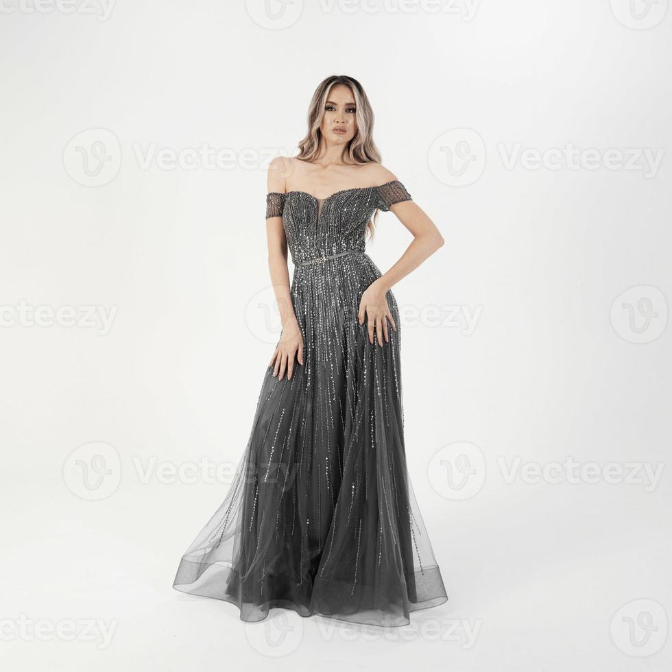 a model in an elegant evening dress dress photo