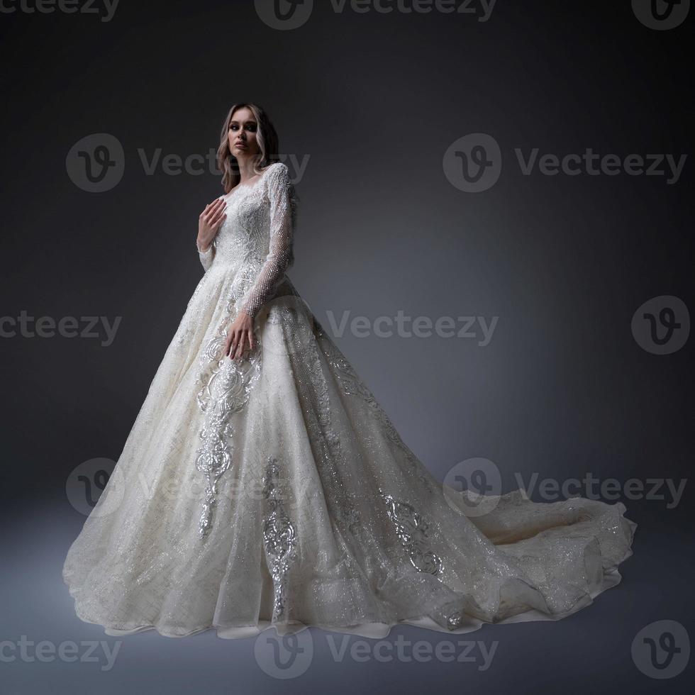 Elegant bride in a wedding dress photo