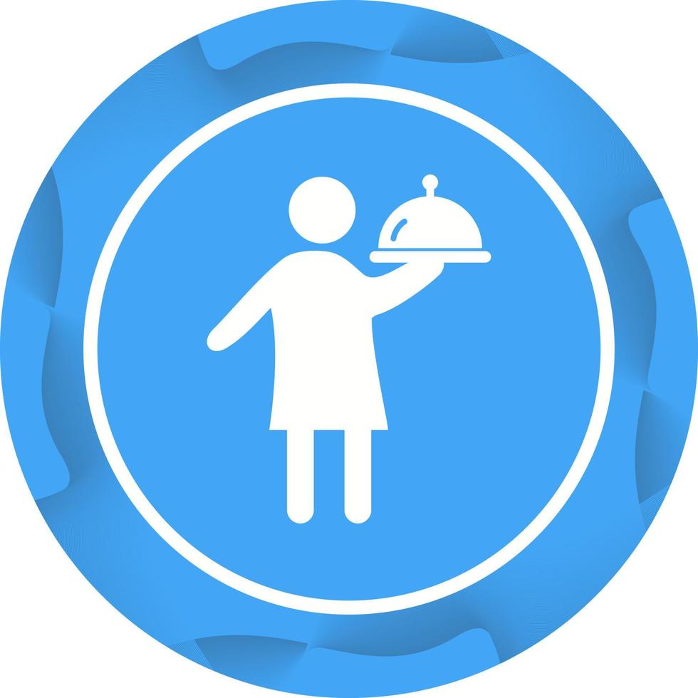 Unique Man Serving Food Vector Glyph Icon