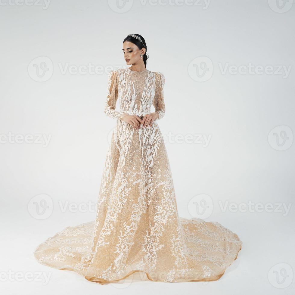 Elegant bride in a wedding dress photo