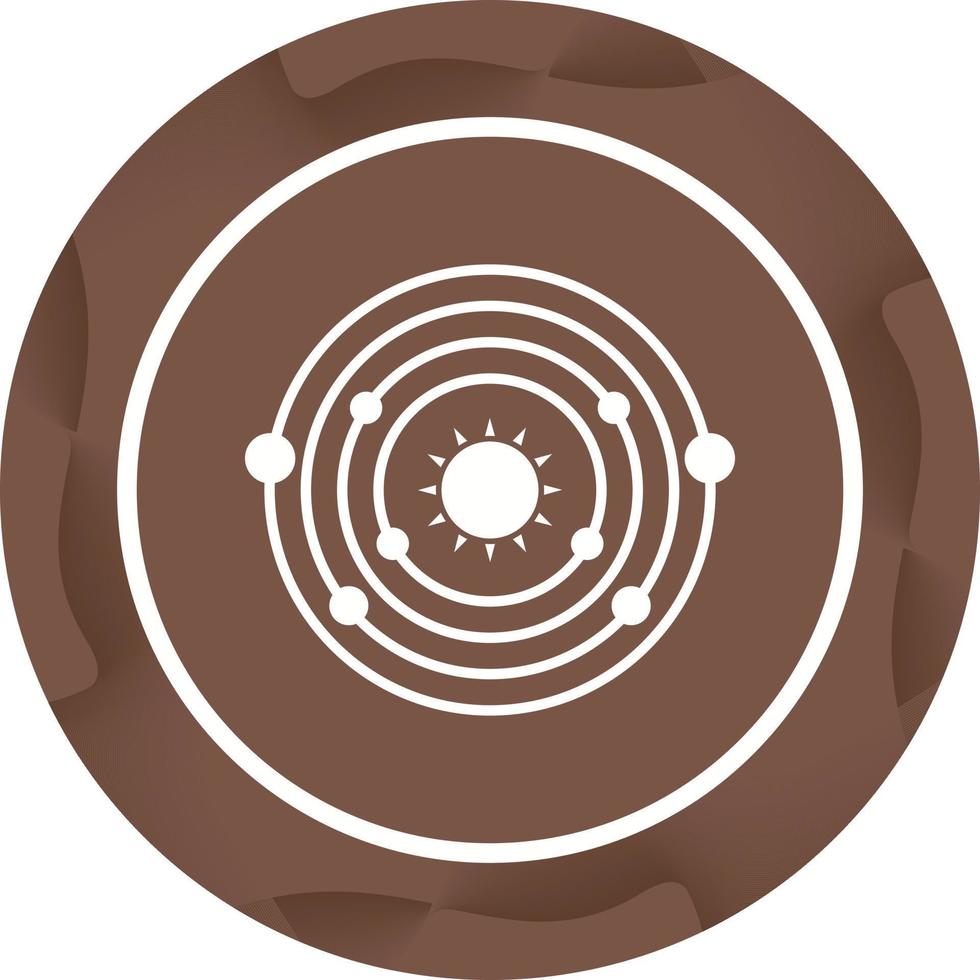 Unique Planet orbiting Sun Vector Glyph Icon
