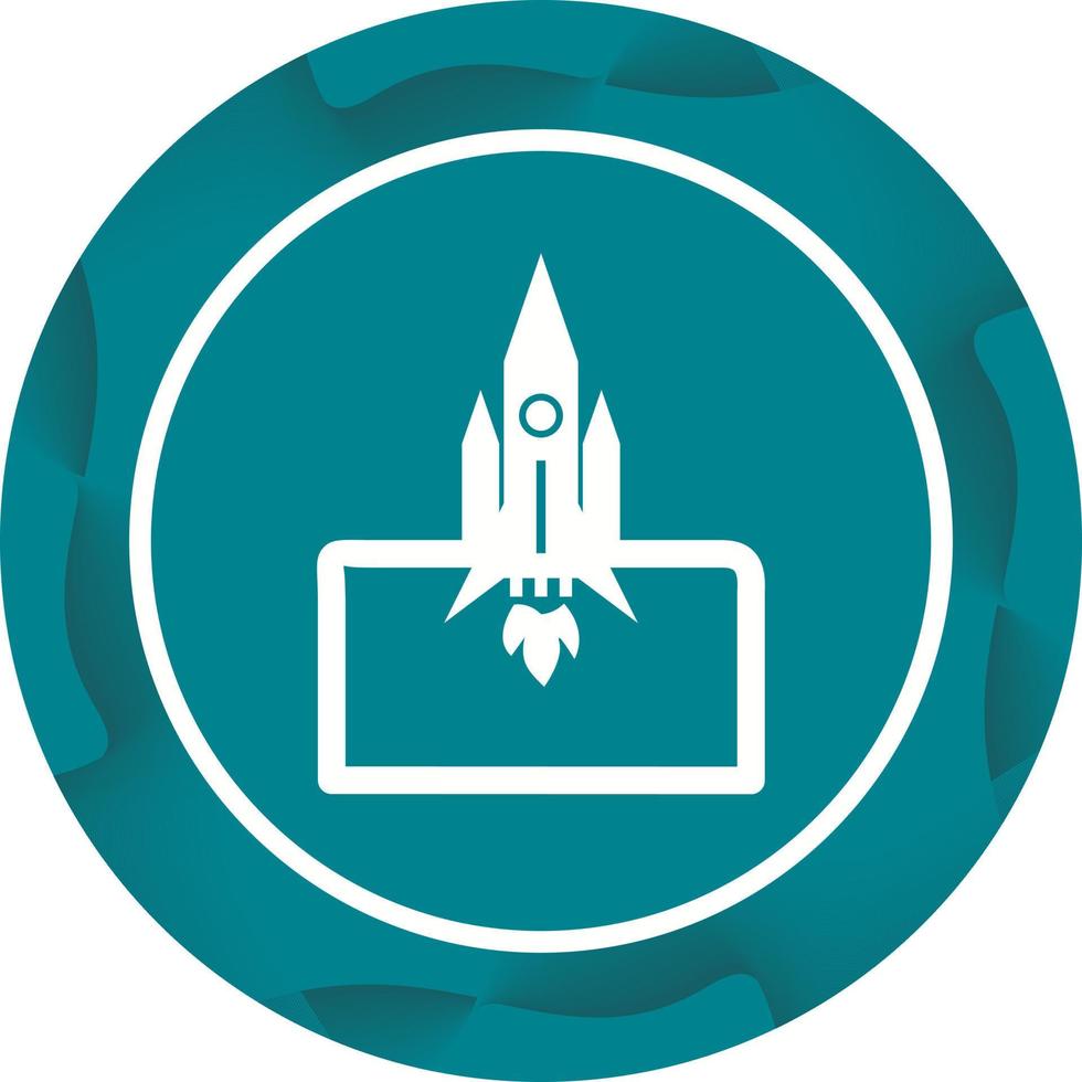 Unique Rocket Launched Vector Glyph Icon