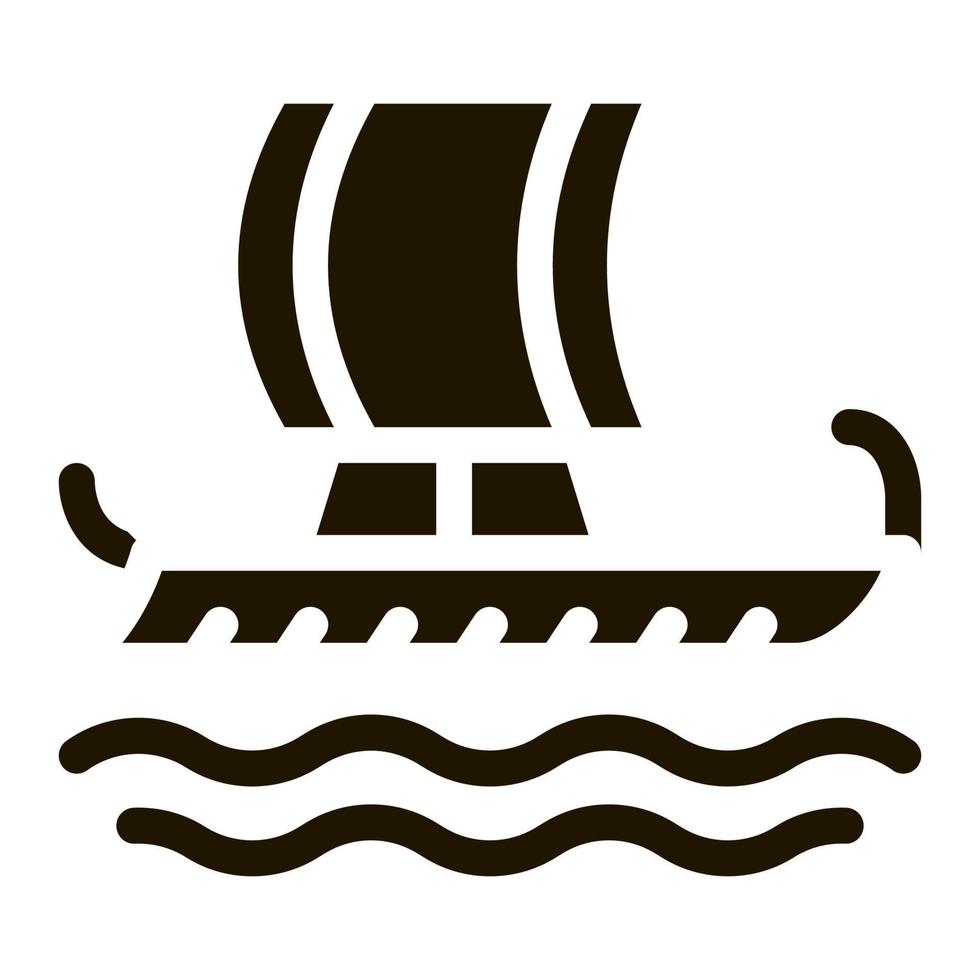 Ilustración de glifo de vector de icono de barco mercante griego