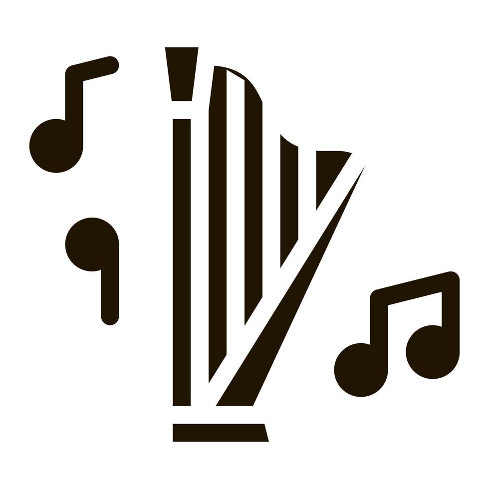 musical harp icon Vector Glyph Illustration
