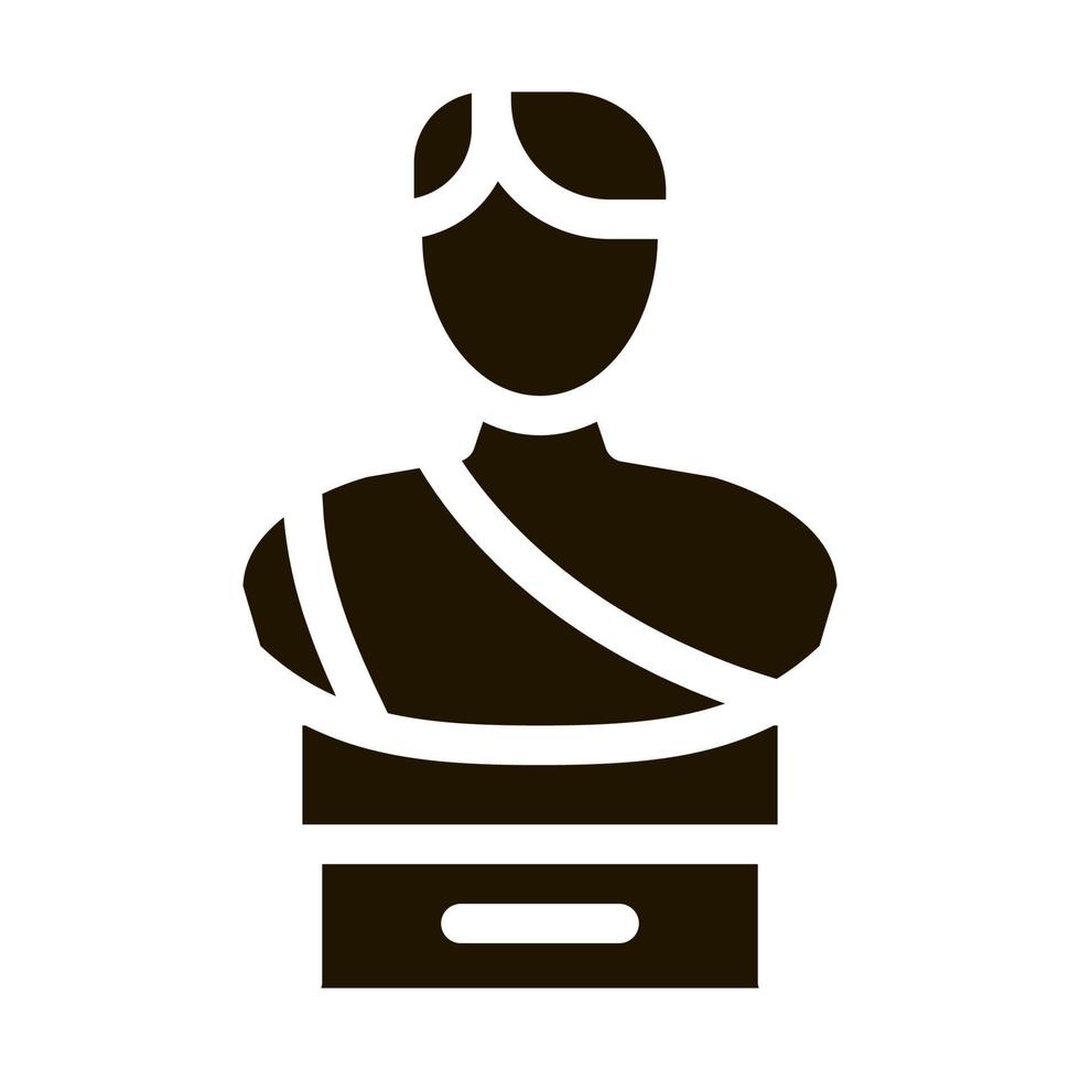 bust of greek emperor icon Vector Glyph Illustration