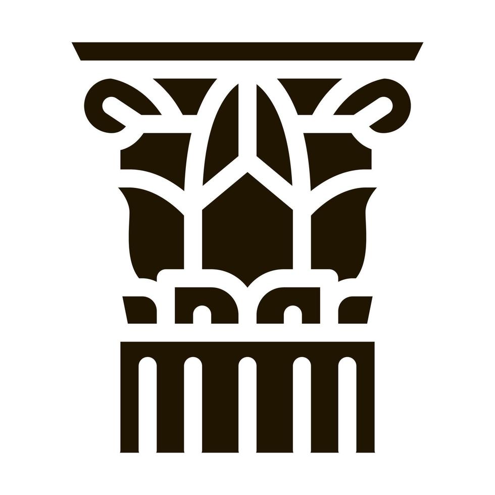 threaded greek column icon Vector Glyph Illustration