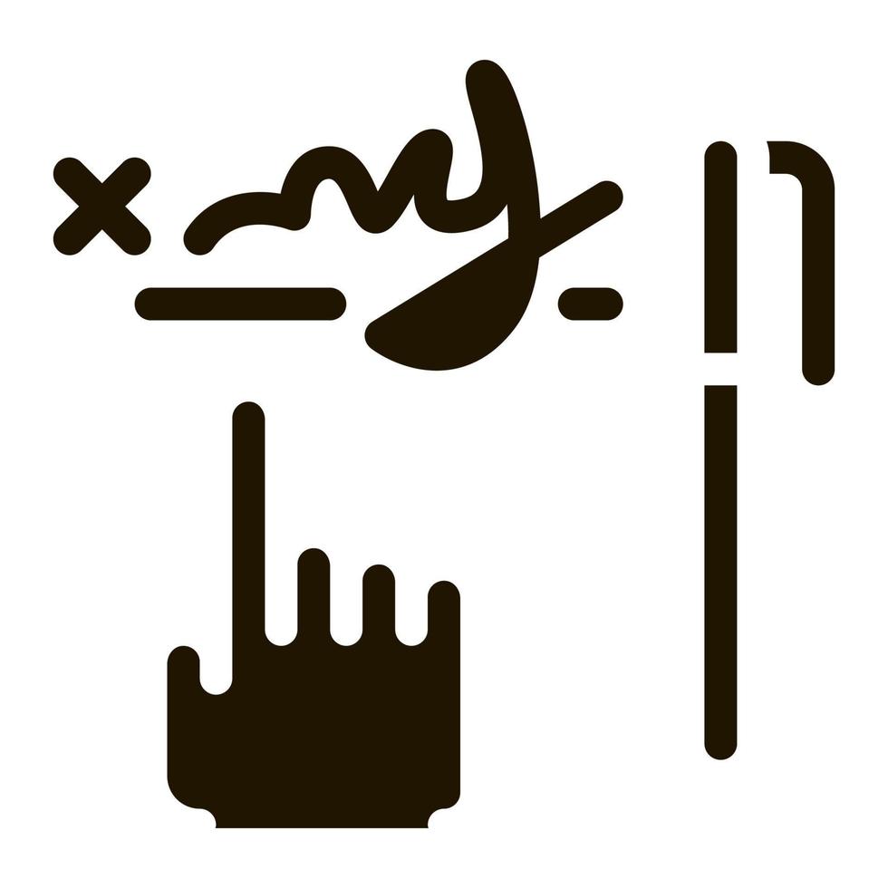 ilustración de glifo de vector de icono de análisis gráfico de escritura a mano