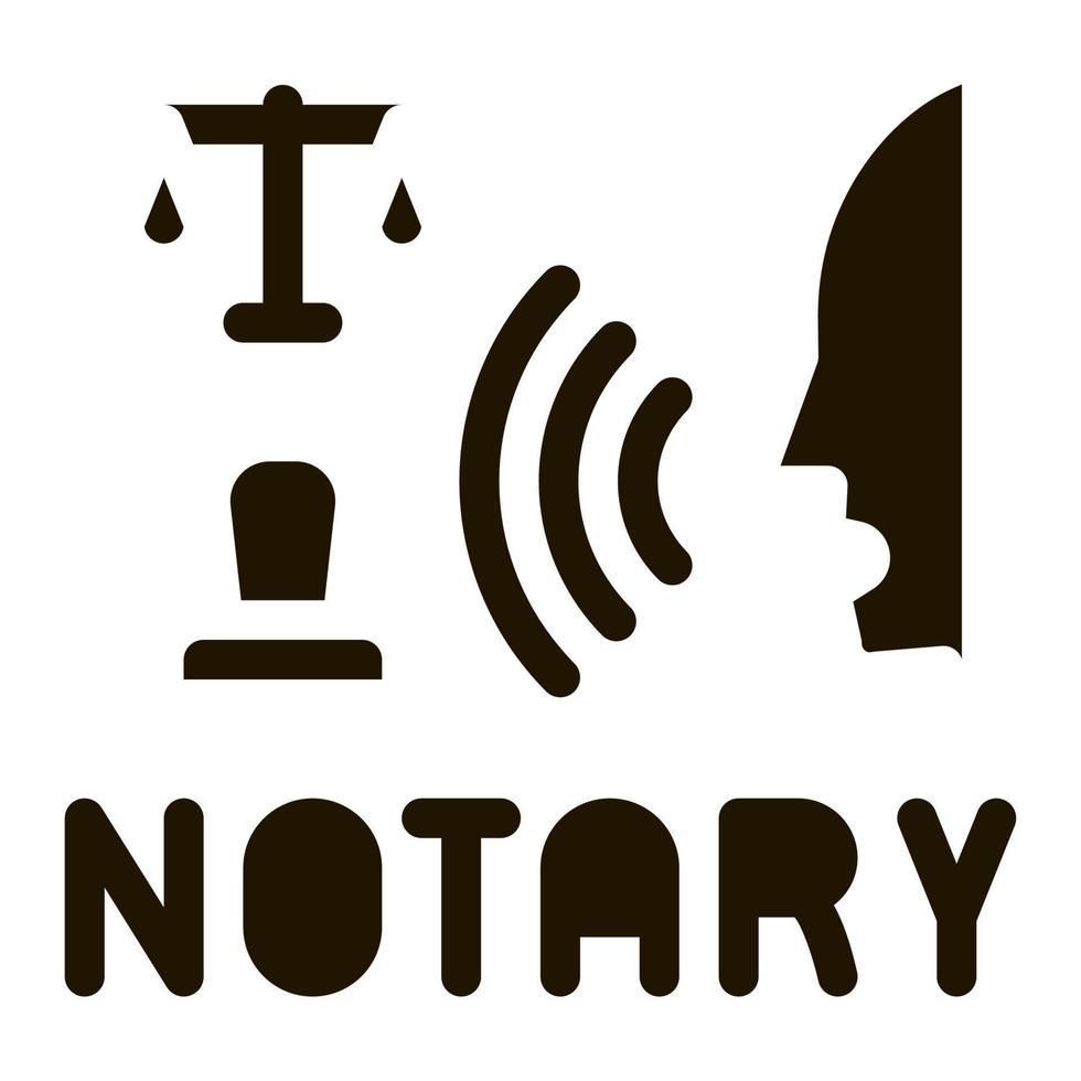 ilustración de glifo de vector de icono de notario legal