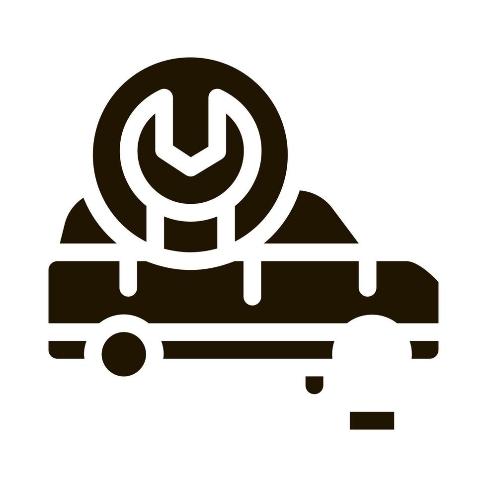 car wheel repair icon Vector Glyph Illustration