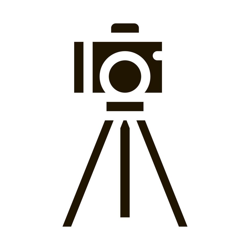 video camera with tripod icon Vector Glyph Illustration