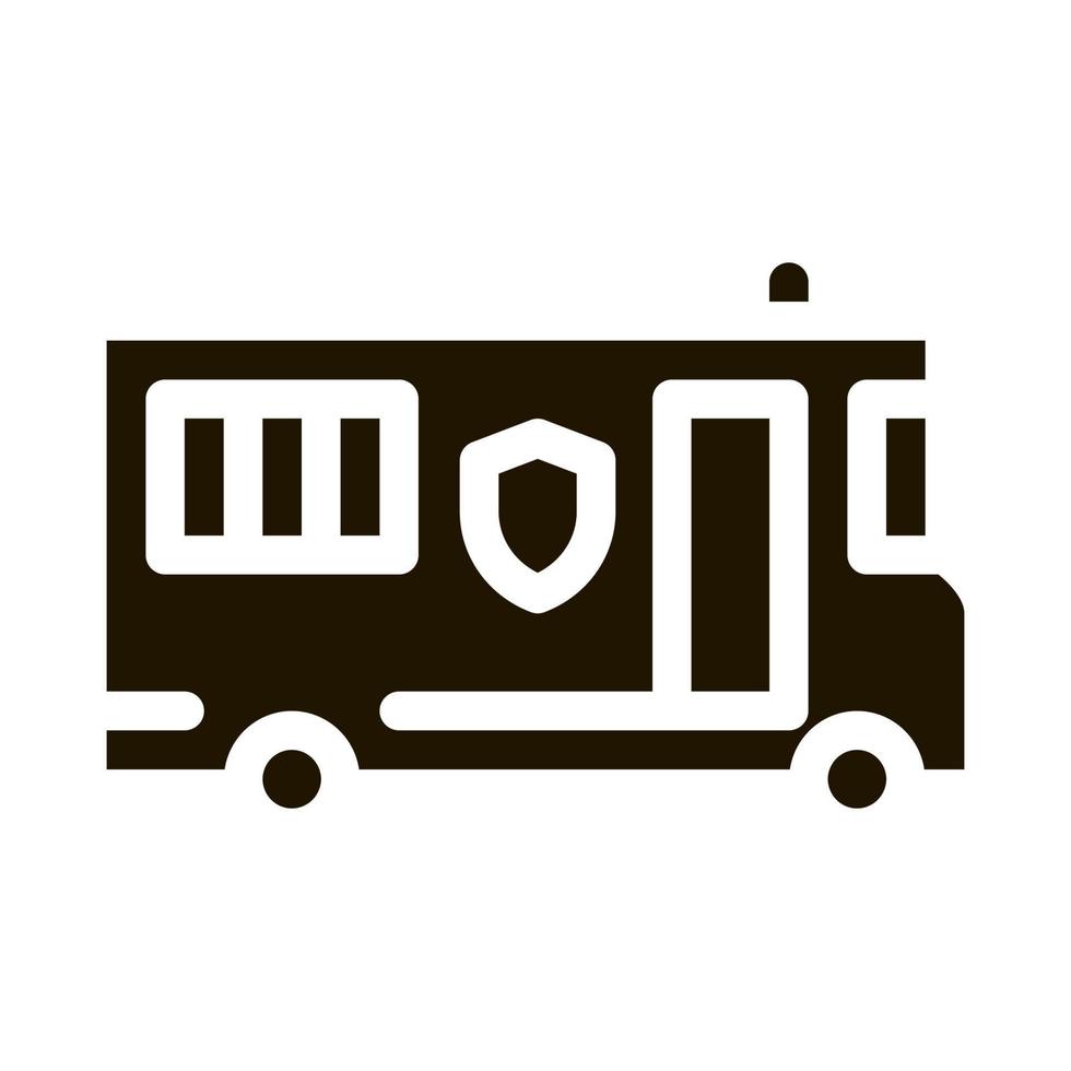 ilustración de glifo de vector de icono de autobús móvil