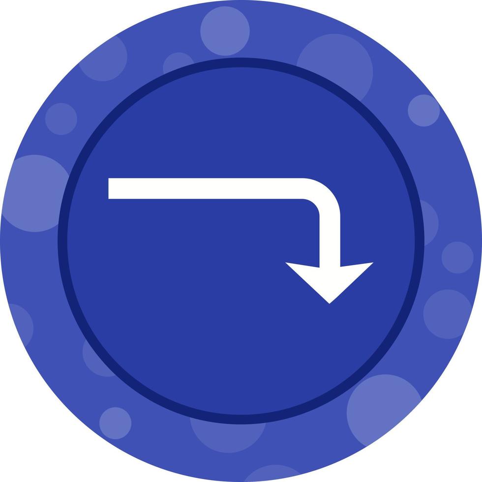 Beautiful Turn Down Glyph Vector Icon