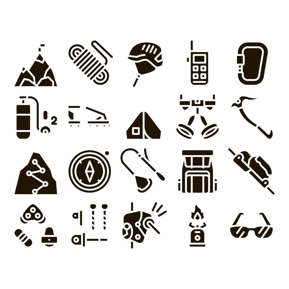 Alpinism Collection Elements Vector Icons Set