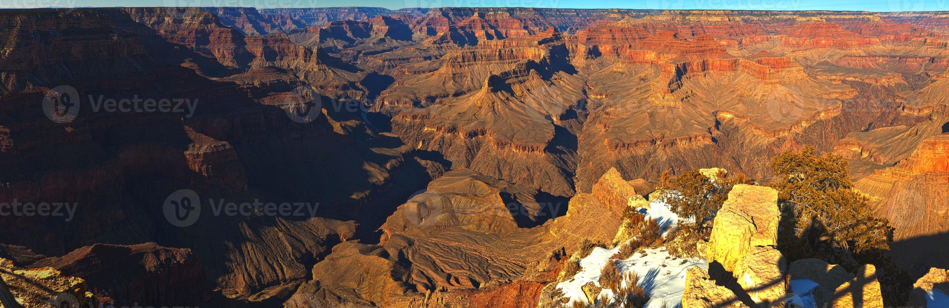 panorama desde el lado sur del gran cañón en invierno foto