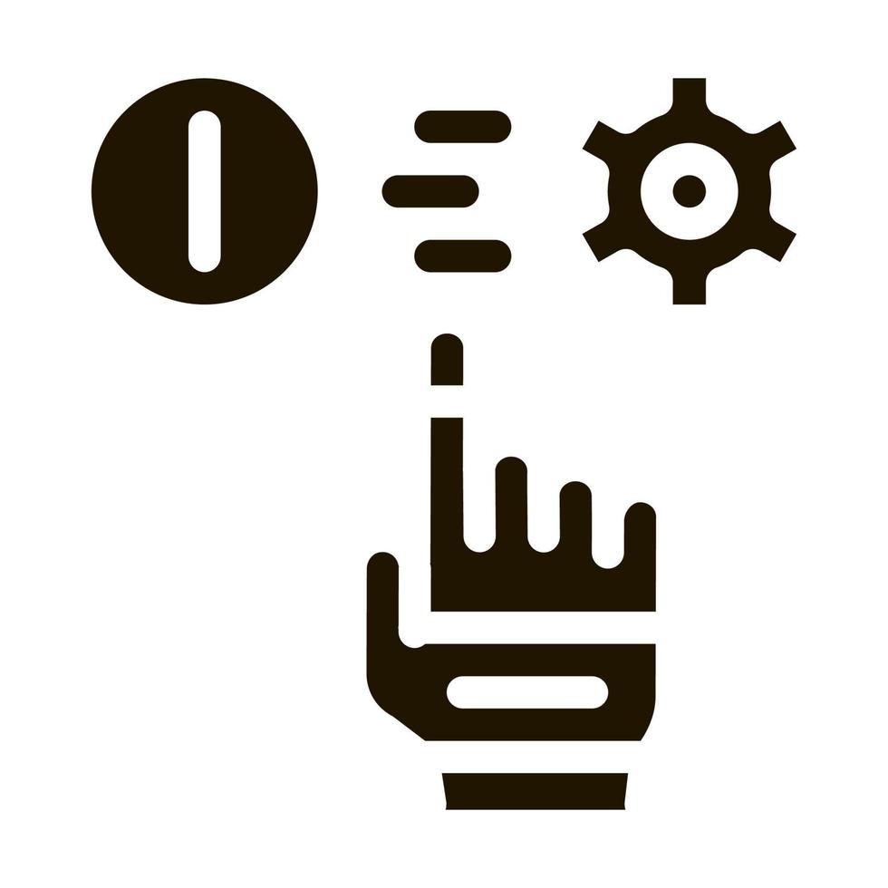 error in automated settings icon Vector Glyph Illustration