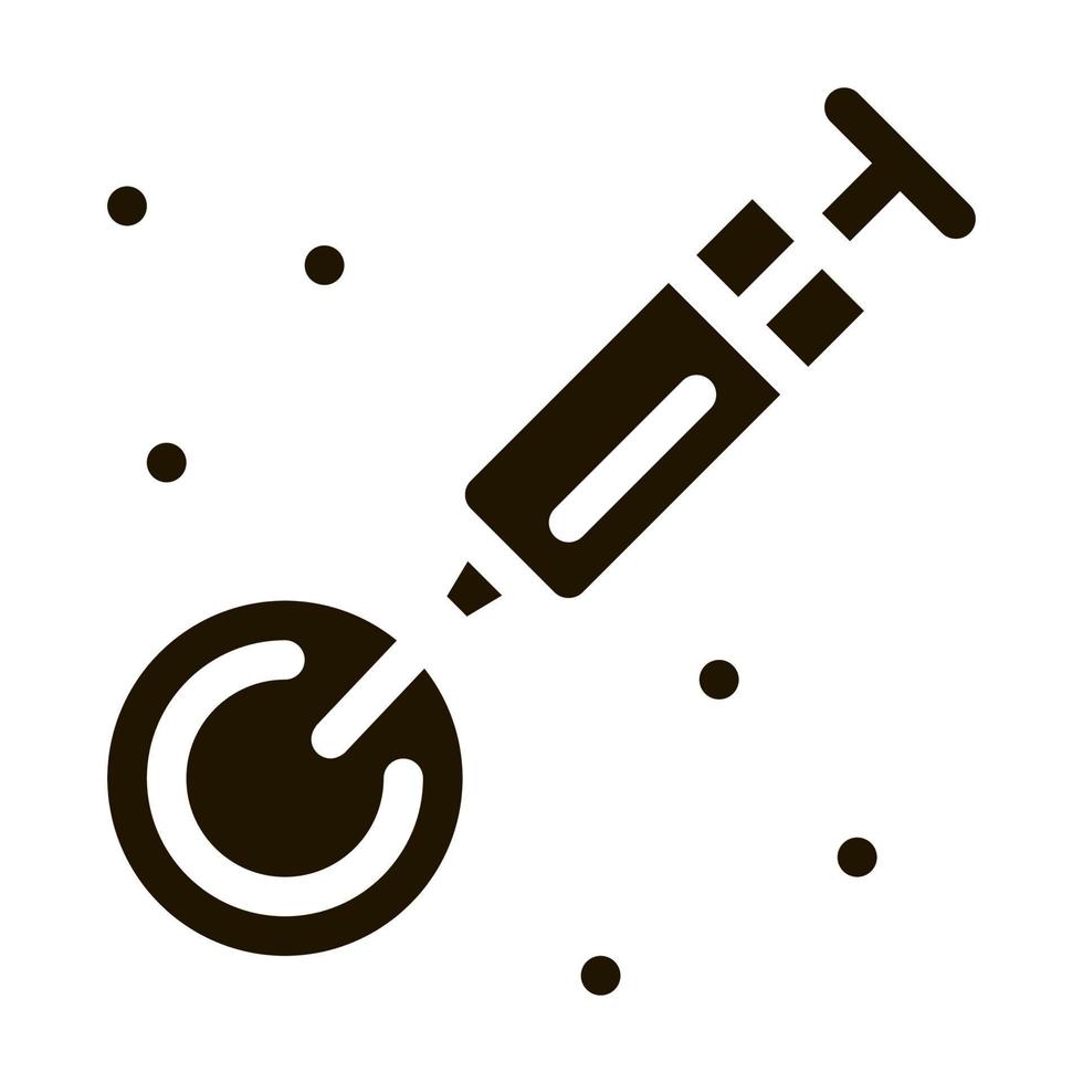 injection exactly to appointed place icon Vector Glyph Illustration