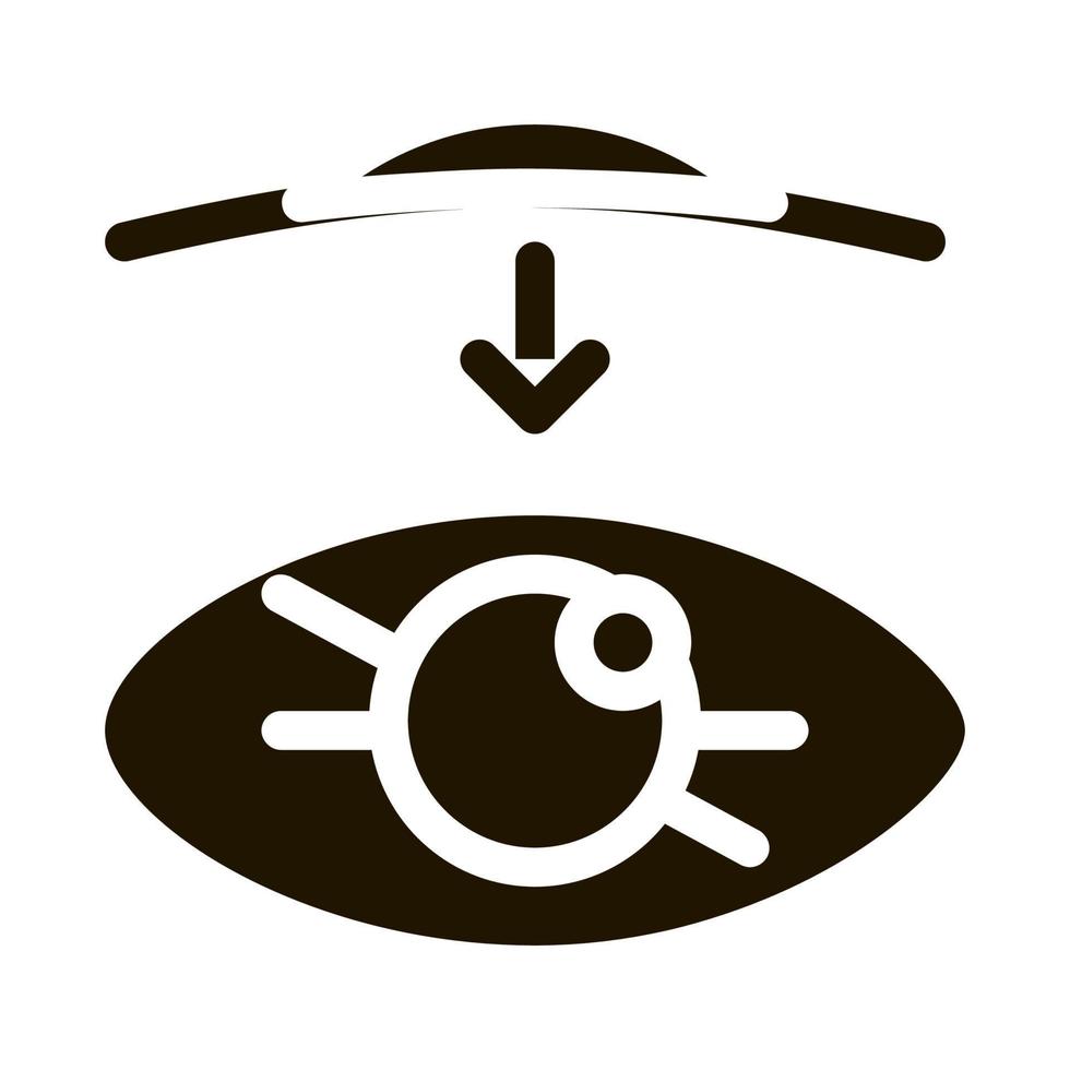 Eye Vision Contact Lens Biomaterial glyph icon vector
