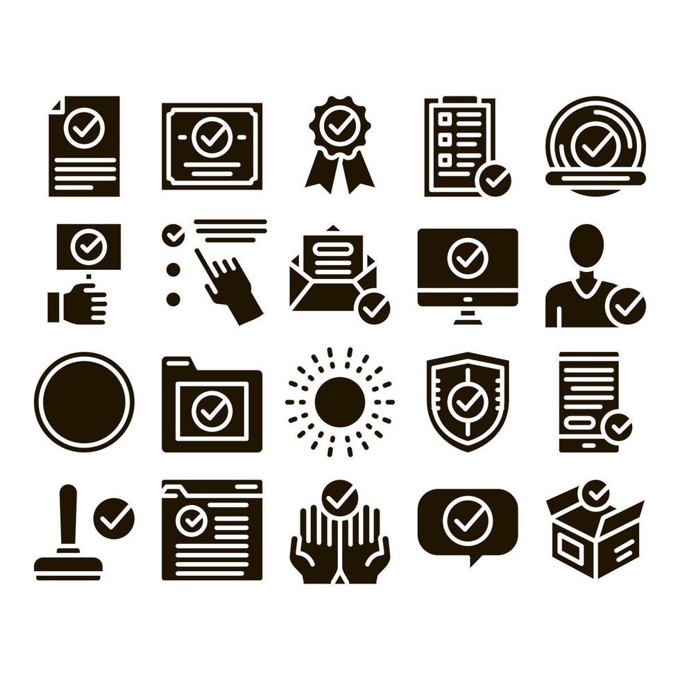 Approved Collection Elements Vector Icons Set