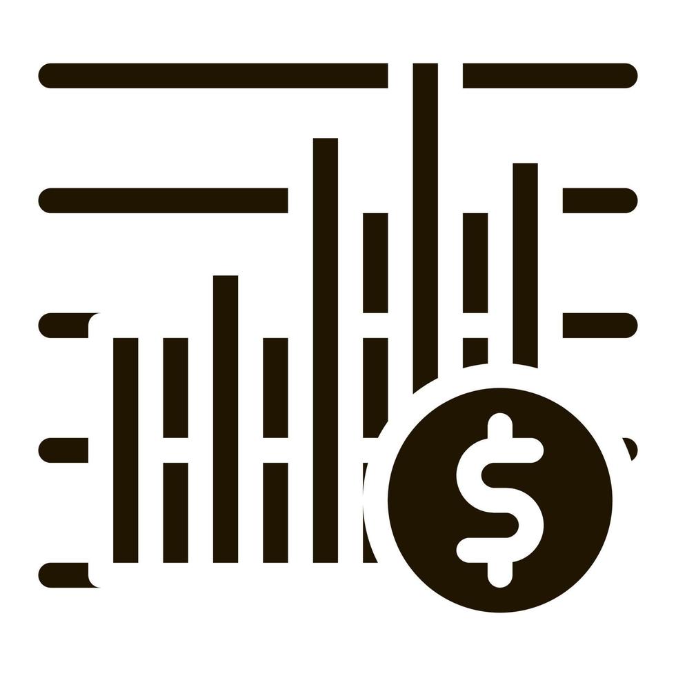 Financial Graph Chart And Coin Dollar glyph icon vector