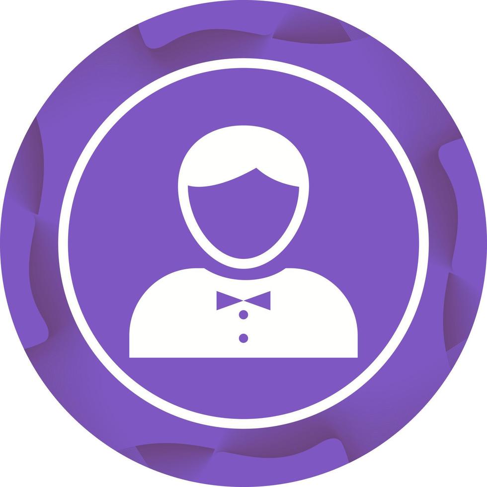 Beautiful Waiter Glyph Vector Icon